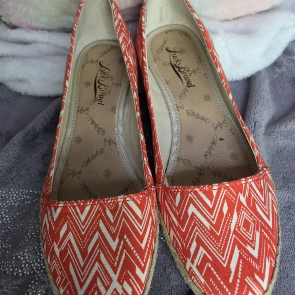 Lucky Brand Red Patterned Women's Flats